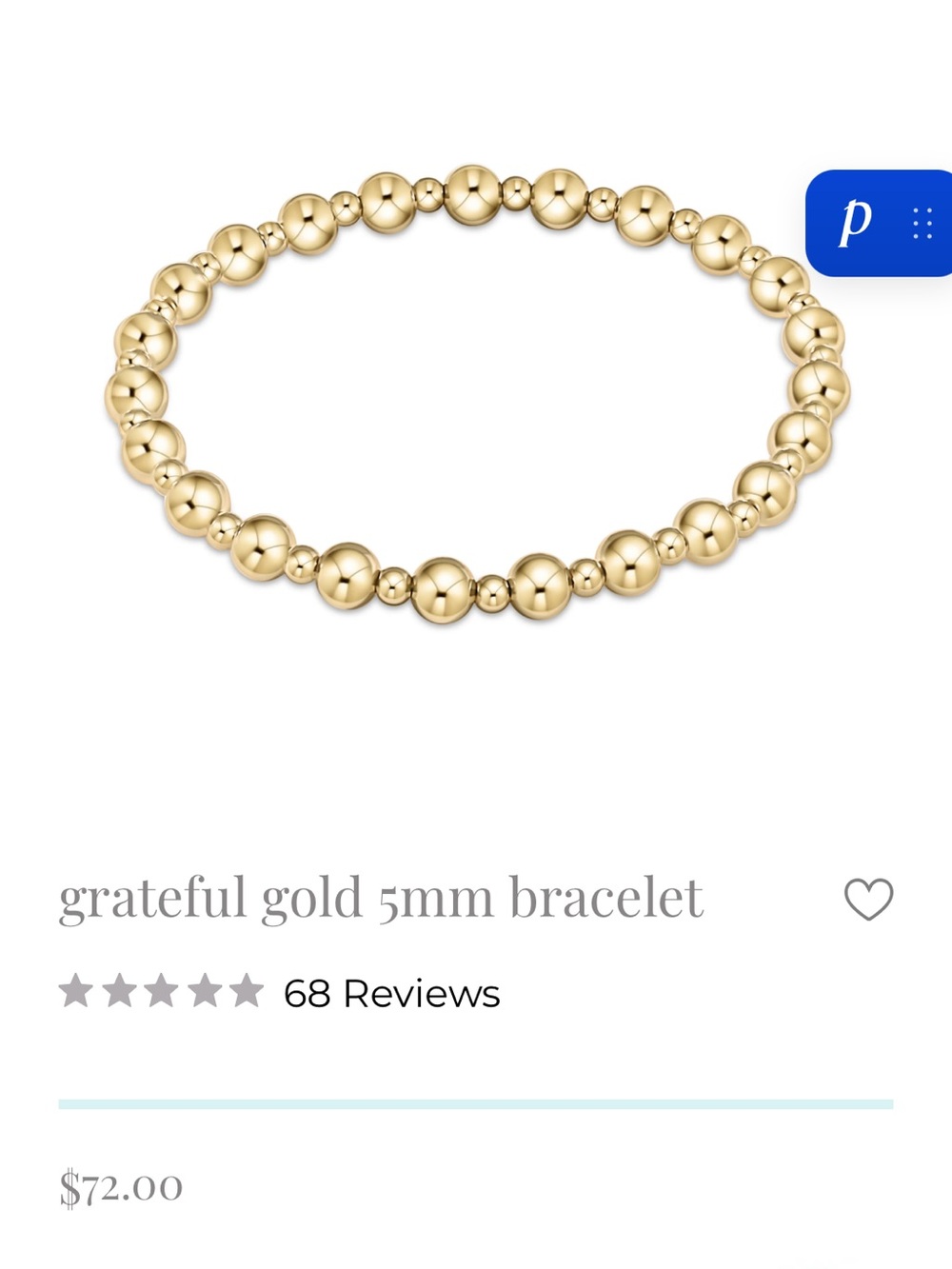 Gold Beaded Stretch Bracelet - Polished Gold Finish